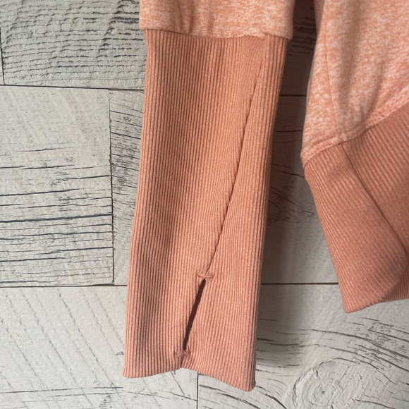 Women’s Zella Asymmetrical Cowl Neck Sweatshirt. like new. Peach. Medium - Picture 2 of 6